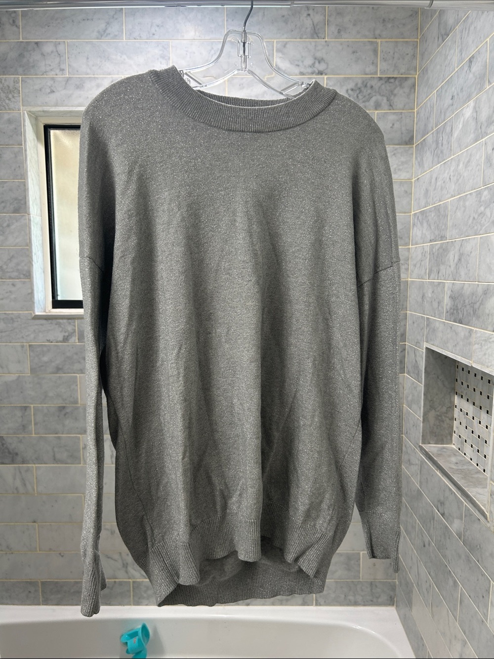 Show Me Your MuMu Classic crewneck sweater silver metallic knit size small